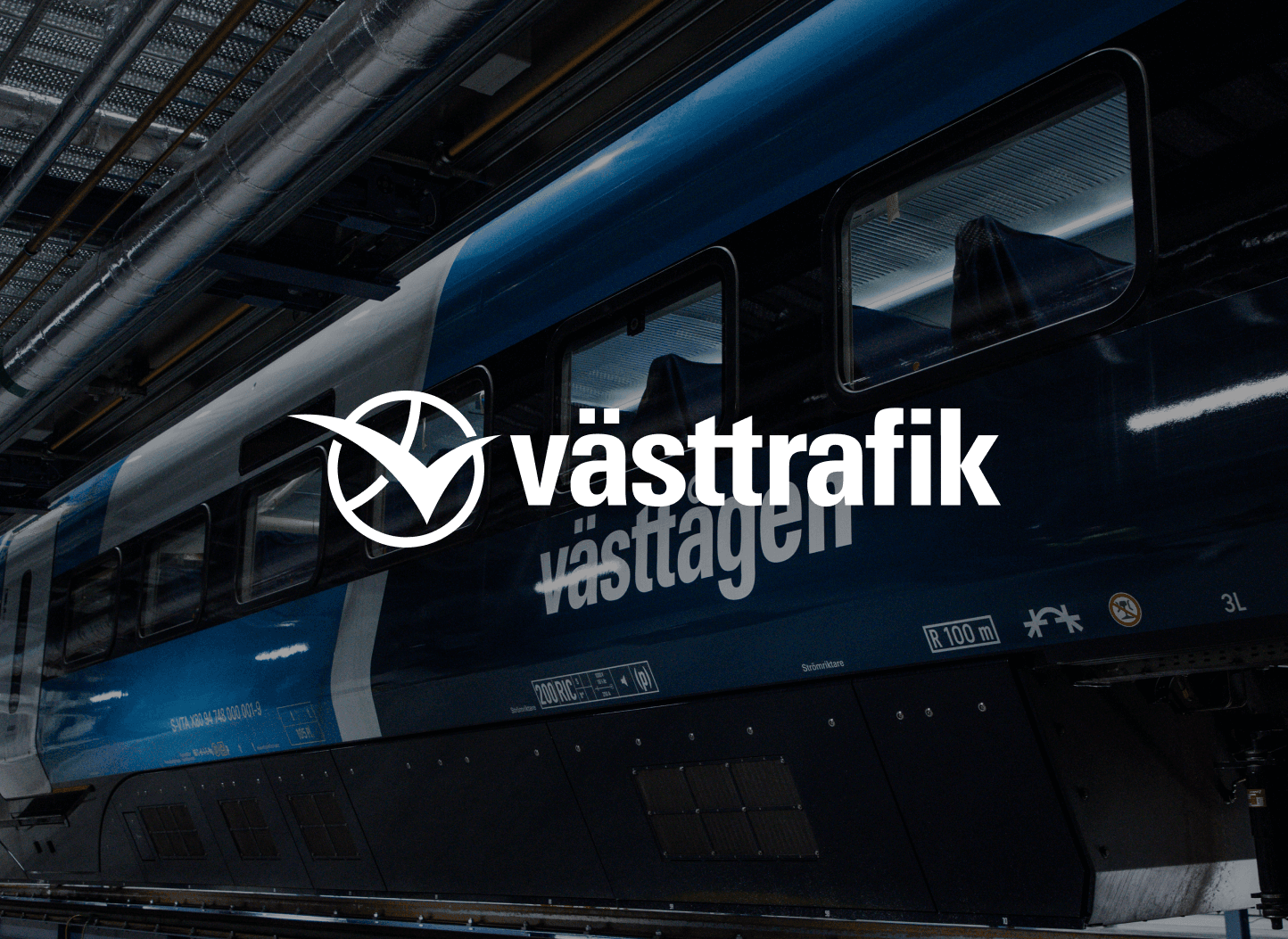 Tåg med västtrafik logo
